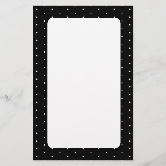 Preppy Black en White Tiny Polka Dots Pattern Briefpapier (Voorkant)