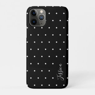 Preppy Black en White Tiny Polka Dots Pattern Case-Mate iPhone Case