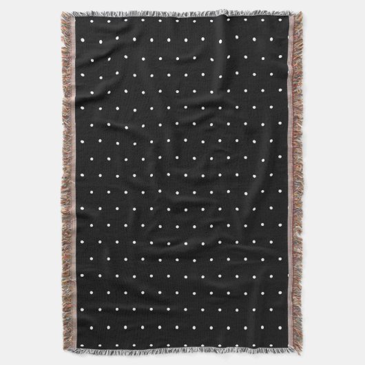 Preppy Black en White Tiny Polka Dots Pattern Deken (Voorkant Verticaal)
