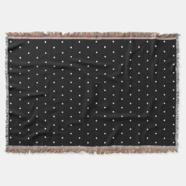 Preppy Black en White Tiny Polka Dots Pattern Deken