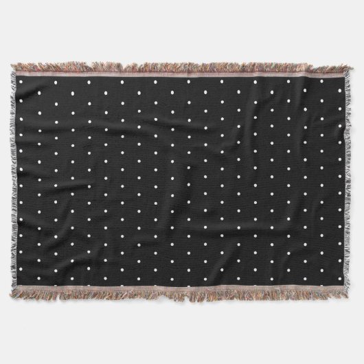Preppy Black en White Tiny Polka Dots Pattern Deken (Voorkant)