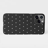 Preppy Black en White Tiny Polka Dots Pattern iPhone Hoesje (Achterkant horizontaal)