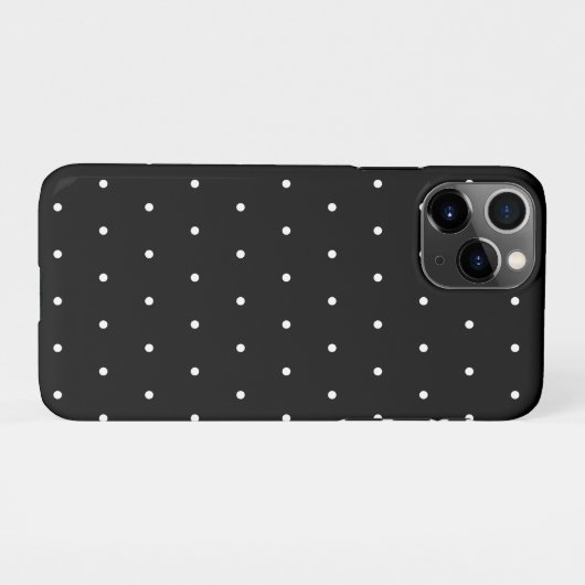 Preppy Black en White Tiny Polka Dots Pattern iPhone Hoesje (Achterkant horizontaal)
