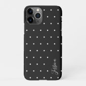 Preppy Black en White Tiny Polka Dots Pattern iPhone Hoesje (Achterkant)
