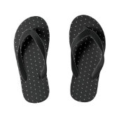 Preppy Black en White Tiny Polka Dots Pattern Kinder Teenslippers (Voetbed)