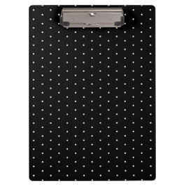 Preppy Black en White Tiny Polka Dots Pattern Klembord
