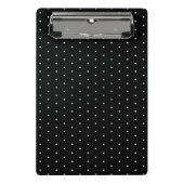 Preppy Black en White Tiny Polka Dots Pattern Mini Klembord (Voorkant)