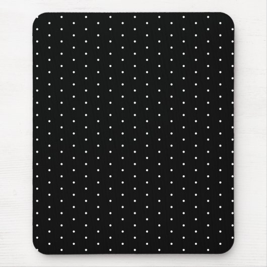 Preppy Black en White Tiny Polka Dots Pattern Muismat (Voorkant)
