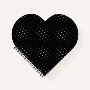 Preppy Black en White Tiny Polka Dots Pattern Notitieboek