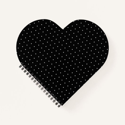 Preppy Black en White Tiny Polka Dots Pattern Notitieboek (Voorkant)