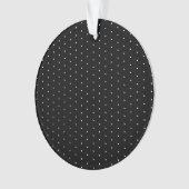 Preppy Black en White Tiny Polka Dots Pattern Ornament (voorkant)