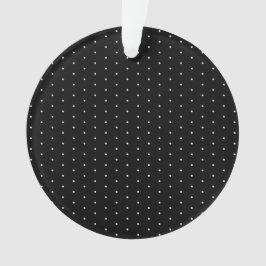 Preppy Black en White Tiny Polka Dots Pattern Ornament