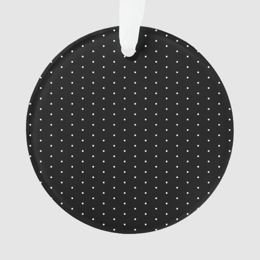 Preppy Black en White Tiny Polka Dots Pattern Ornament (voorkant)
