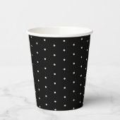 Preppy Black en White Tiny Polka Dots Pattern Papieren Bekers (Links)