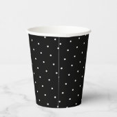 Preppy Black en White Tiny Polka Dots Pattern Papieren Bekers (Rechts)