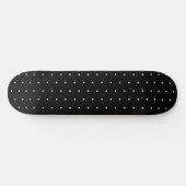 Preppy Black en White Tiny Polka Dots Pattern Persoonlijk Skateboard (Horizontaal)