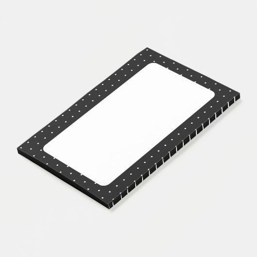 Preppy Black en White Tiny Polka Dots Pattern Post-it® Notes (Schuin)