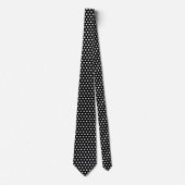 Preppy Black en White Tiny Polka Dots Pattern Stropdas (Voorkant)