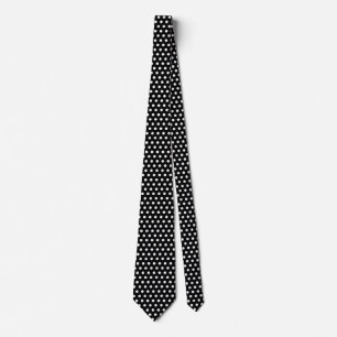 Preppy Black en White Tiny Polka Dots Pattern Stropdas