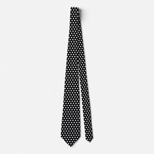 Preppy Black en White Tiny Polka Dots Pattern Stropdas (Voorkant)
