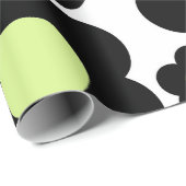 Preppy Black Neon Green Hippie Flower Pattern Cadeaupapier (Rol Hoek)