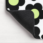 Preppy Black Neon Green Hippie Flower Pattern Muismat (Hoek)