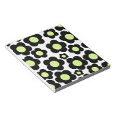 Preppy Black Neon Green Hippie Flower Pattern Notitieblok (Schuin)