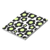 Preppy Black Neon Green Hippie Flower Pattern Notitieblok (Linkerzijde)