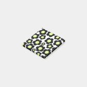 Preppy Black Neon Green Hippie Flower Pattern Post-it® Notes (Schuin)