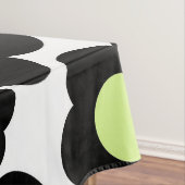 Preppy Black Neon Green Hippie Flower Pattern Tafelkleed (Voorbeeld)