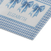 Preppy blauw en wit geruit met strik snijplank (Hoek)
