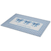 Preppy blauw en wit geruit met strik snijplank (Hoek)