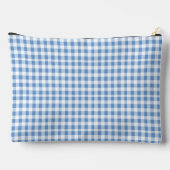 Preppy blauw en wit gingham en boog etui (Achterkant)