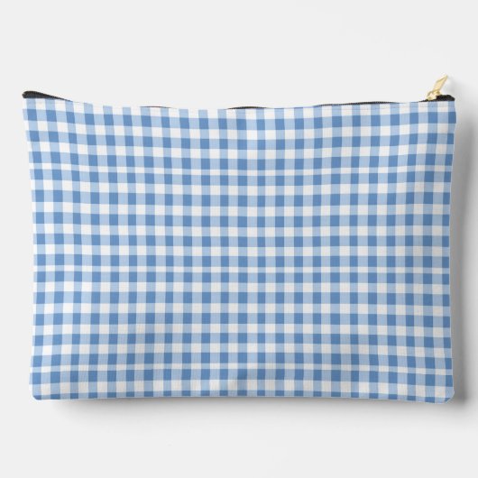 Preppy blauw en wit gingham en boog etui (Achterkant)