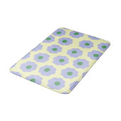 Preppy Blauw Groen Bloemen Eenvoudig Bloempatroon Badmat (Gekanteld)