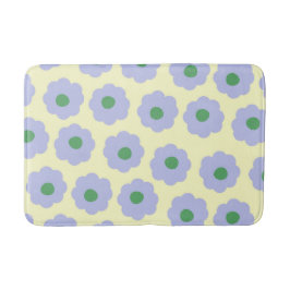 Preppy Blauw Groen Bloemen Eenvoudig Bloempatroon Badmat
