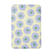 Preppy Blauw Groen Bloemen Eenvoudig Bloempatroon Badmat (Voorkant Verticaal)