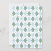 Preppy Blauw Groen Golfkar Baby Boy Douche Kaart (Achterkant)