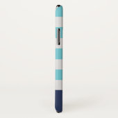 Preppy Blauw Monogram iPhone Case (Achterkant / rechts)