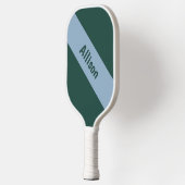 Preppy Blauw op Groene Pickleball Paddle met Naam (Links)