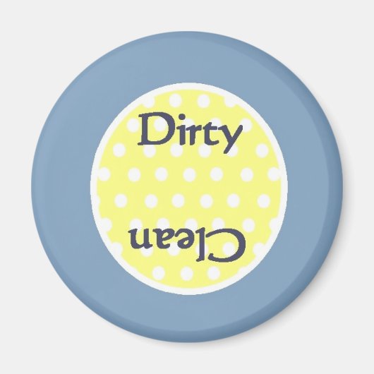 Preppy Blauw Schoon Vuil Vaatwasser Magneet (Voorkant)