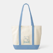 Preppy Blauw Wit Bruiloft Crest Bridal Tote Bag (Achterkant)