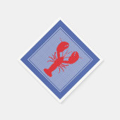 Preppy Blauw Wit Geruit Rode Kreeft BBQ Picknick  Servet (Hoek)
