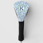 Preppy Blauw Zebra Martini Monogram Golfheadcover (Voorkant)