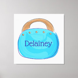 Preppy Blauwe Bermuda Tas Persoonlijk / Muur Canvas Afdruk