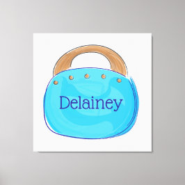 Preppy Blauwe Bermuda Tas Persoonlijk / Muur Canvas Afdruk