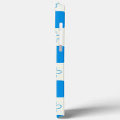 Preppy Blauwe Bloem Geruite Patroon Case-Mate iPhone Case (Achterkant / Links)