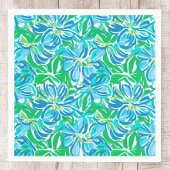 Preppy Blauwe Bloemen Servet