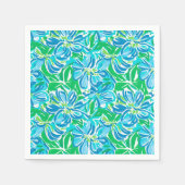 Preppy Blauwe Bloemen Servet (Voorkant)