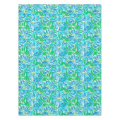 Preppy Blauwe Bloemen Tafelkleed (Voorkant)